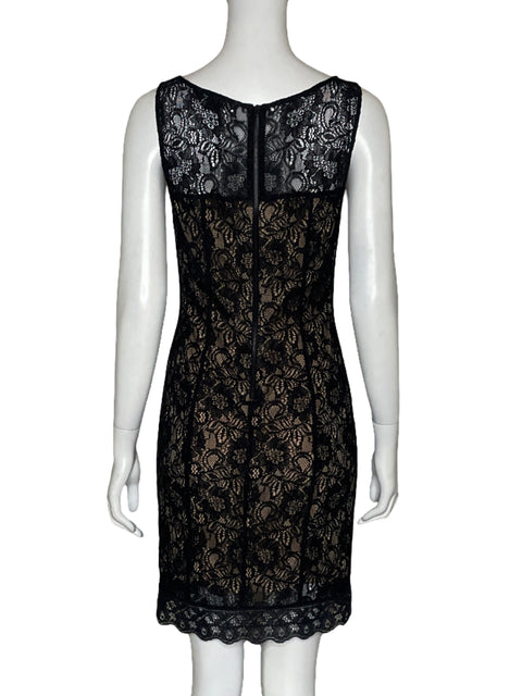 Vestido Armani Exchange Sin Mangas Encaje Negro - Talla 0