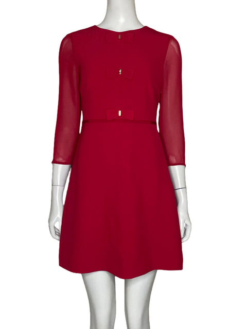 Vestido Ted Baker Lazos Rojo - Talla 0