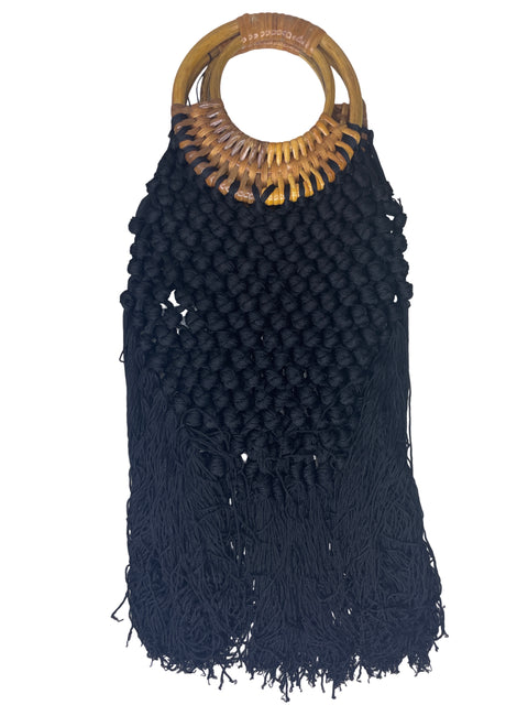 Bolso Zara Hilos Nudos Negro-Talla S