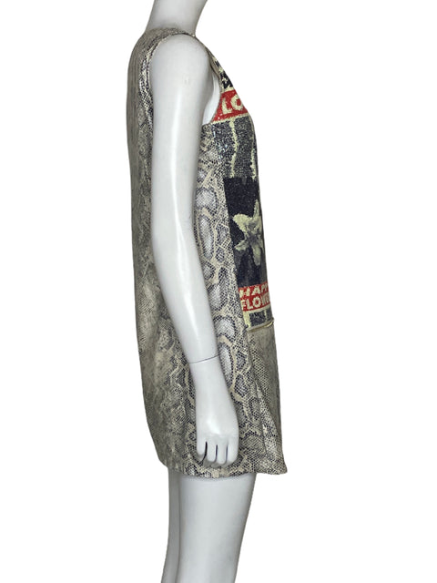 Vestido Custo Barcelona Lentejuelas Beige - Talla 1