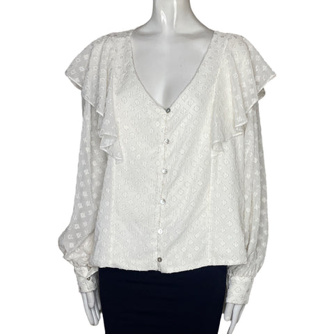 Blusa Amaro Cuello V Blanco-Talla L
