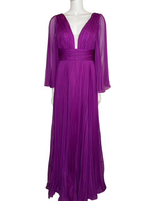 Vestido Cinderella Divine Plisado Morado-Talla 8