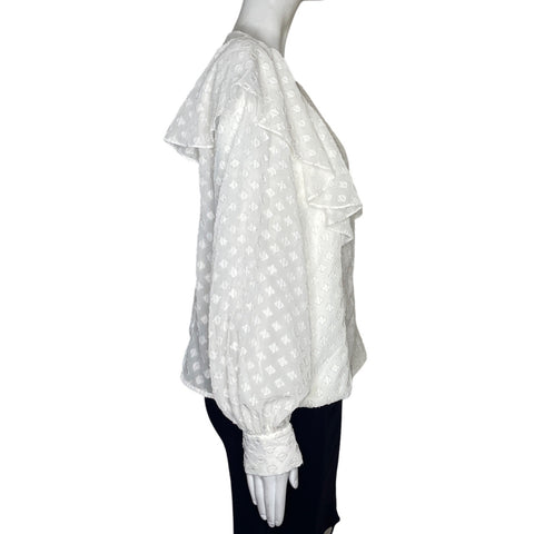 Blusa Amaro Cuello V Blanco-Talla L
