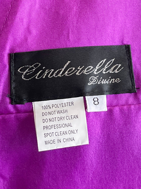 Vestido Cinderella Divine Plisado Morado-Talla 8