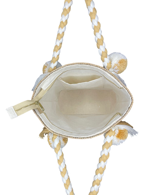 Cartera Tesoro TPS Mini Macuira Pompom Beige- Talla M