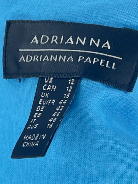 Vestido Adrianna Papell Acampanado Lazos Azul-Talla 12