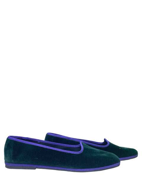 Calzado Made In Italia Mocasines Terciopelo Verde-Talla 40
