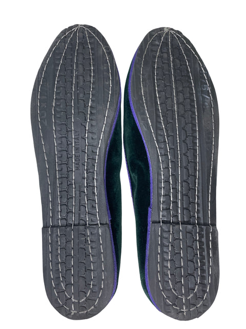 Calzado Made In Italia Mocasines Terciopelo Verde-Talla 40