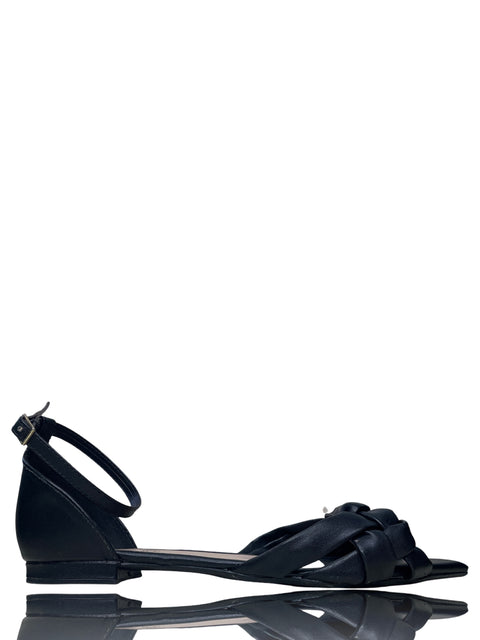 Calzado Off Line Trenzado Punto Negro-Talla 8