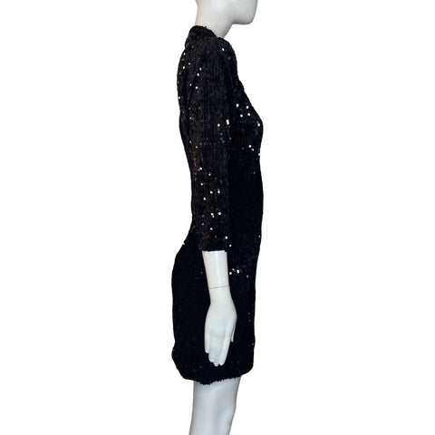 Vestido Zara Lentejuelas Negro-Talla M