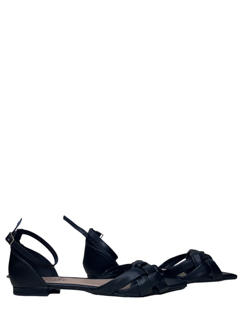 Calzado Off Line Trenzado Punto Negro-Talla 8