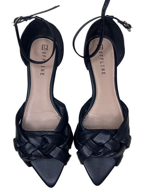 Calzado Off Line Trenzado Punto Negro-Talla 8