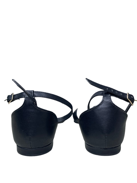 Calzado Off Line Trenzado Punto Negro-Talla 8