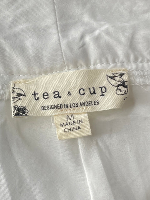 Pantalón Tea & Cup Lentejuelas Cargo Plateado-Talla M