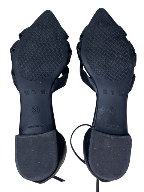 Calzado Off Line Trenzado Punto Negro-Talla 8