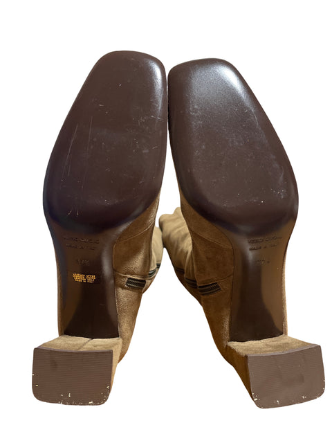 Botas Vero Cuoio Terciopelo Tacón Verde - Talla 37.5