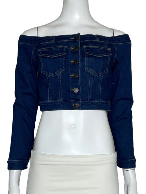 Top Mebon Jeans Botones Azul-Talla M