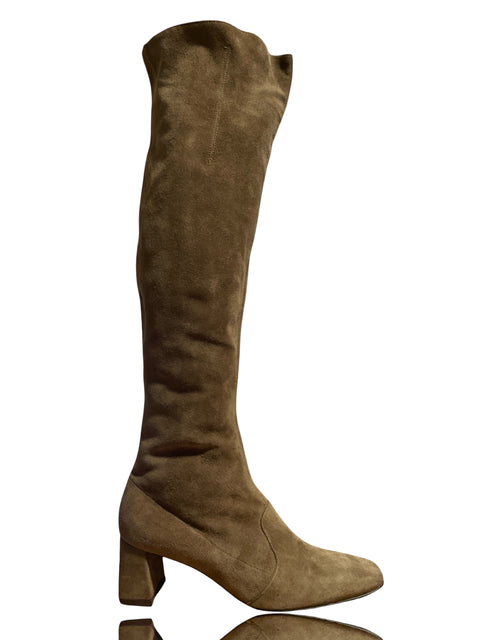 Botas Vero Cuoio Terciopelo Tacón Verde - Talla 37.5