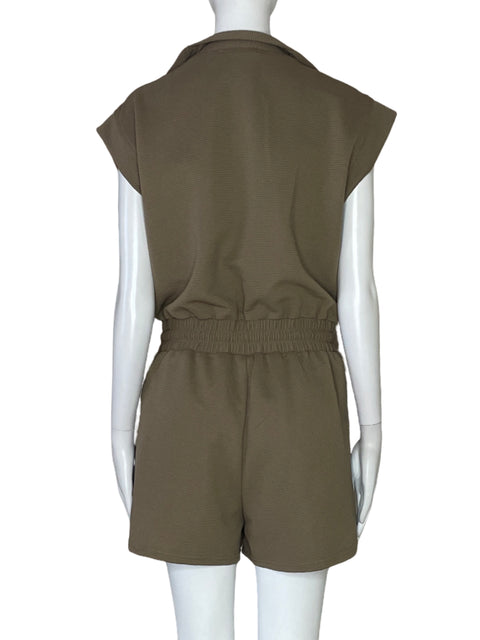 Romper Entro Cremallera Acanalado Marron-Talla S