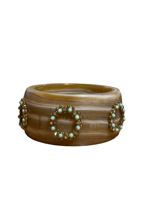 Brazalete Tesoro TPS Onix De Lulu Pedrería Marrón - Talla U
