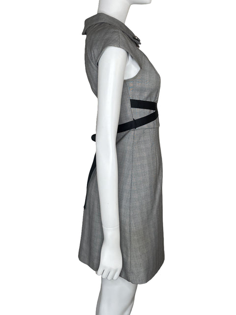 Vestido Zara Cuadros Ejecutivo Gris-Talla XS