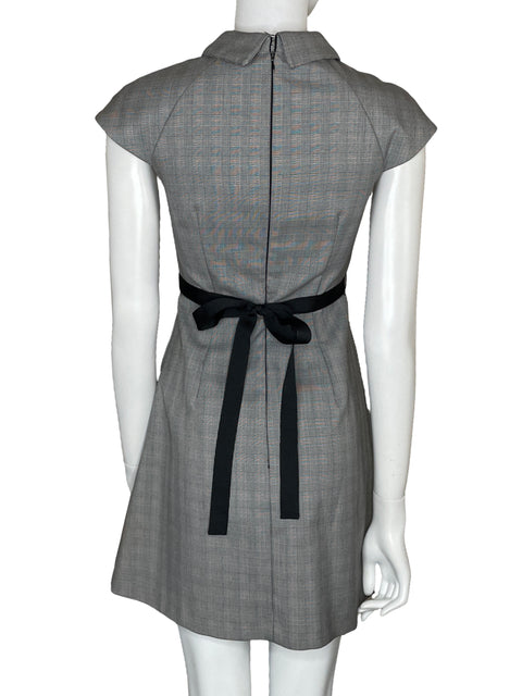 Vestido Zara Cuadros Ejecutivo Gris-Talla XS