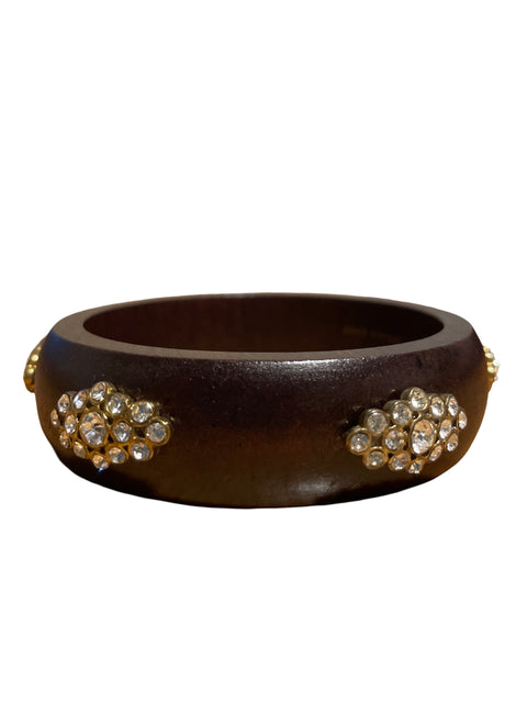 Brazalete Tesoro TPS Madera Con Adornos de Cristal Marron - Talla U