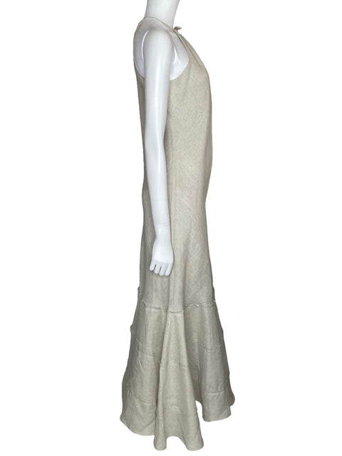 Vestido Mpm Maxi Halter Beige-Talla 12
