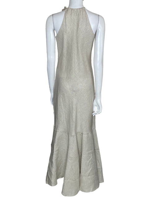 Vestido Mpm Maxi Halter Beige-Talla 12