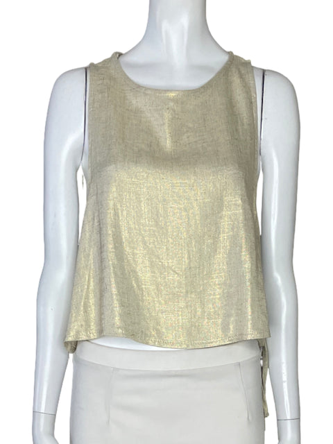 Blusa Tesoro TPS Brillo Lazos Beige-Talla M