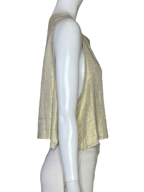 Blusa Tesoro TPS Brillo Lazos Beige-Talla M