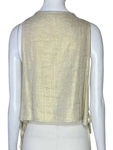 Blusa Tesoro TPS Brillo Lazos Beige-Talla M