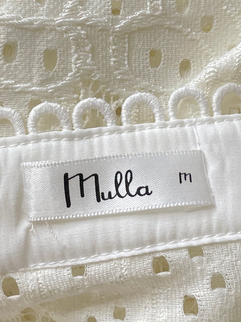 Set Mulla Encaje Falda+Camisa Blanco-Talla M