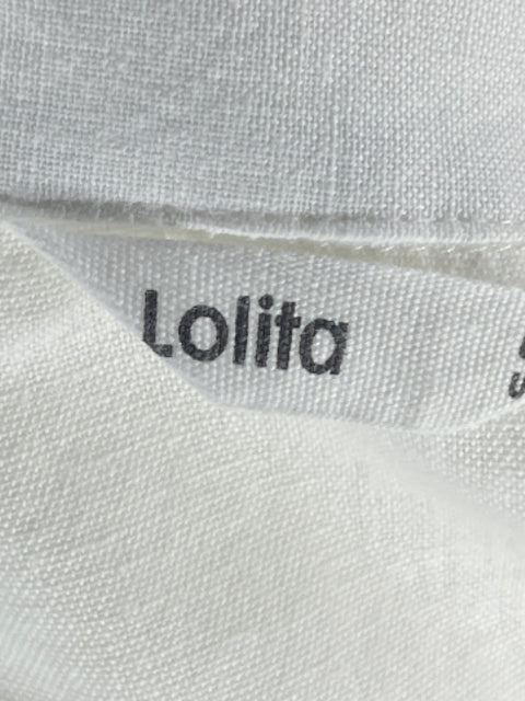 Camisa Lolita Bordado Flores Blanco-Talla M