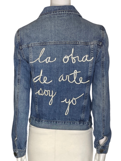 Chaqueta La obra de Arte Soy yo Jeans Azul-Talla S