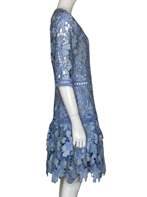Vestido Just Me Estampado Encaje Azul - Talla M