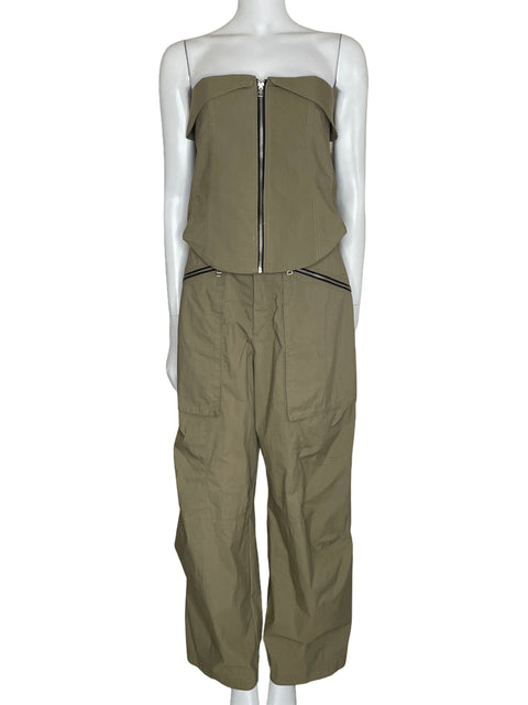 Set Zara Pantalón Cargo+Top Marrón-Talla L