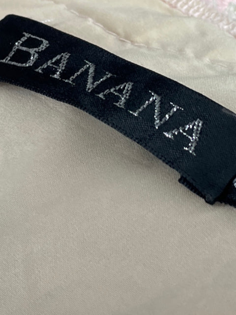 Vestido Banana Encaje Flores Rosado - Talla 38