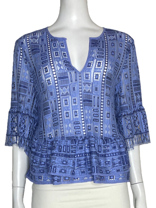 Blusa BCBG Maxazria Encaje Azul-Talla M