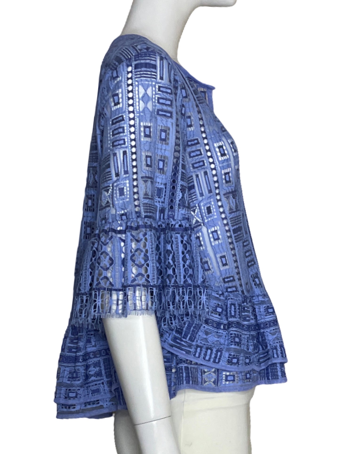 Blusa BCBG Maxazria Encaje Azul-Talla M
