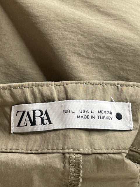 Set Zara Pantalón Cargo+Top Marrón-Talla L