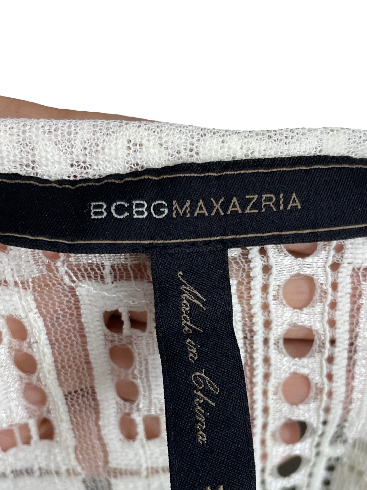 Blusa BCBG Maxazria Encaje Blanco-Talla M