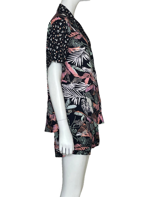 Set Tesoro TPS Estampado Hojas Negro.Talla M