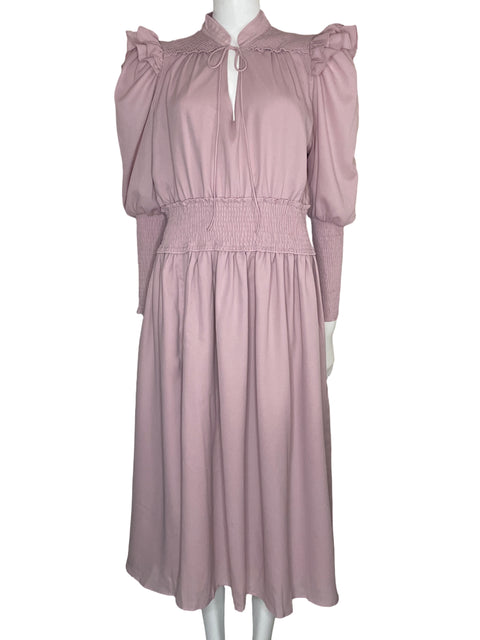 Vestido Amylynn Crinkle Midi Rosado-Talla L