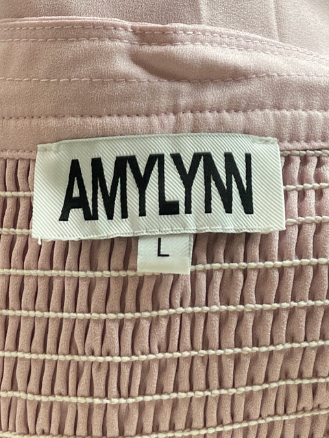Vestido Amylynn Crinkle Midi Rosado-Talla L