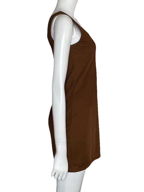 Vestido A New Day Mini Acanalado Marrón-Talla XS