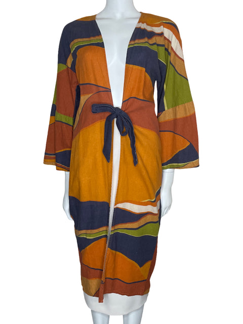 Kimono Bronzini Cala De La Cruz Multicolor Naranja-Talla U