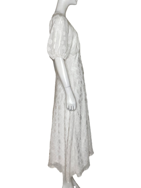 Vestido Calvin Klein Midi Brillante Blanco - Talla 8