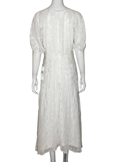 Vestido Calvin Klein Midi Brillante Blanco - Talla 8