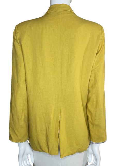 Blazer Halston Lino Bolsillos Amarillo-Talla M